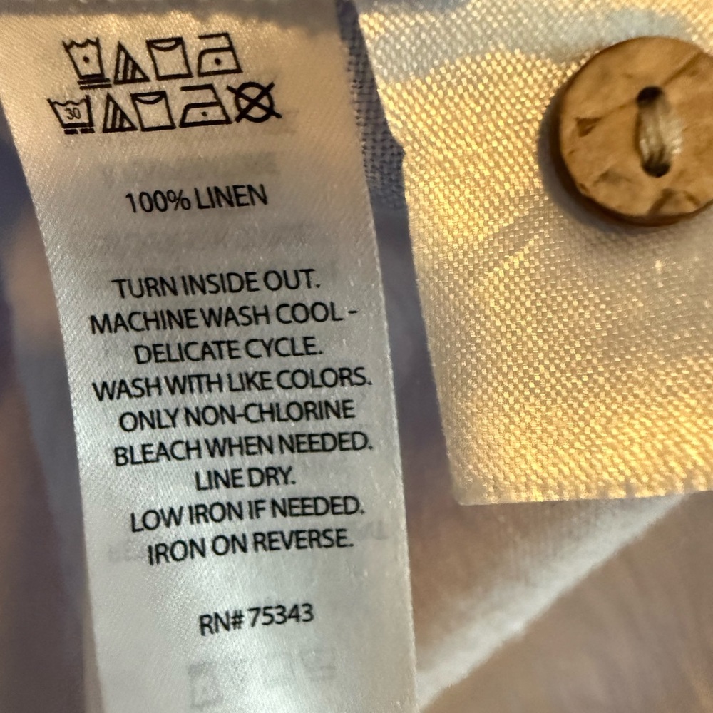 RACHEL Rachel Roy Sky Blue Linen Shirt - Picture 7 of 7